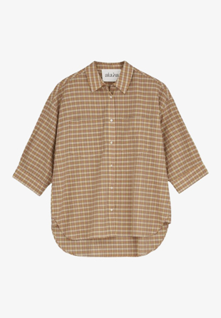 Aiayu - Short Sleeve Shirt Mix Tile